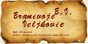 Branivoje Veljković vizit kartica